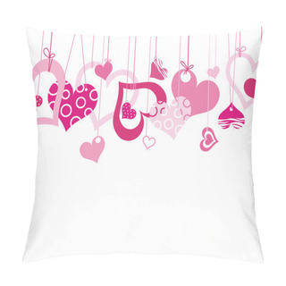 Personality  Valentine Background With Heart Pillow Covers
