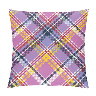 Personality  Pink Purple Plaid Pixel Texture Fabric Seamless Pattern Pillow Covers