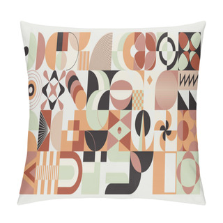 Personality  Decorative Art Inspired By Mid Century Movement Design Made With Abstract Geometric Shapes And Bold Forms. Digital Graphics For Poster, Cover, Art, Presentation, Prints, Fabric, Wallpaper And Etc. Pillow Covers