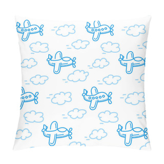 Personality  Airplanes Seamless Pattern Vector. Pillow Covers