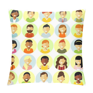 Personality  People Characters Avatars Set In Flat Style Pillow Covers