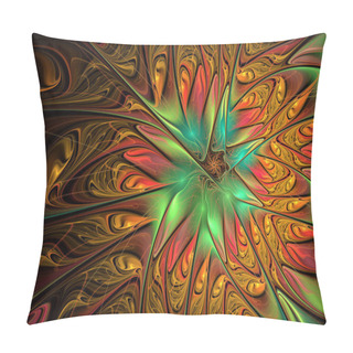 Personality  Smooth Gold Fiery Blossom. Pillow Covers