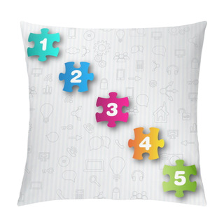 Personality  Puzzle, One Two Three Four Fine Steps Pillow Covers