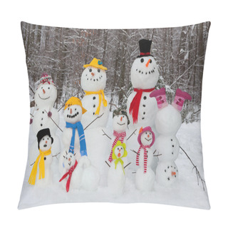 Personality  Snowman Family Pillow Covers