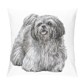 Personality  Lhasa Apso Hand Drawn Pillow Covers