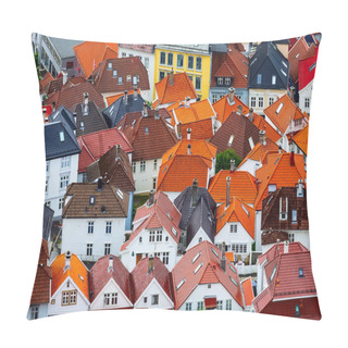 Personality  Bergen, Norway Aerial View With Colorful Houses Pillow Covers