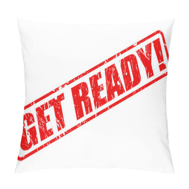 Personality  GET READY Red Stamp Text Pillow Covers