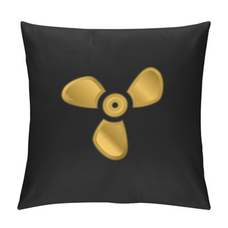 Personality  Big Propeller Gold Plated Metalic Icon Or Logo Vector Pillow Covers