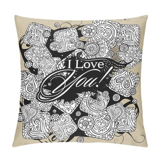 Personality  Vintage Vector Love Theme Greeting Card Pillow Covers