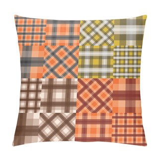 Personality  Big Set Of Seamless Tartan Patterns Pillow Covers