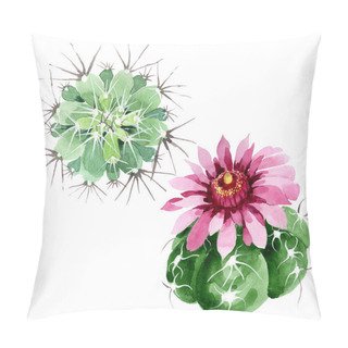 Personality  Green Cactus Floral Botanical Flowers. Watercolor Background Illustration Set. Isolated Cacti Illustration Element. Pillow Covers