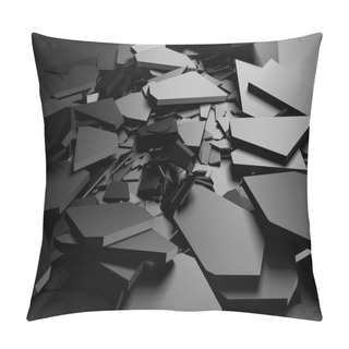 Personality  Cracked Dark Silver Ground Surface Pillow Covers