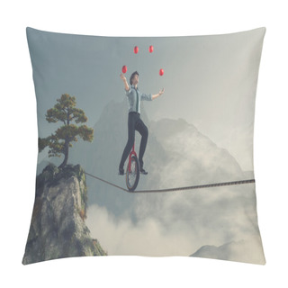 Personality  Juggler Is Balancing On Rope Pillow Covers