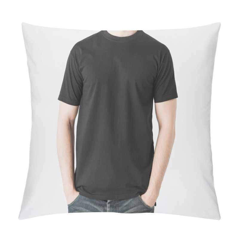 Personality  Man in blank t-shirt pillow covers