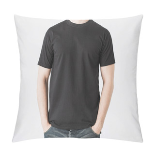 Personality  Man In Blank T-shirt Pillow Covers
