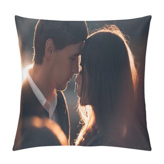 Personality  Beautiful Young Couple In Love Outdoors Pillow Covers