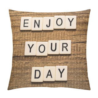 Personality  Monday. Tablet Pc With Text Enjoy Your Day With Bokeh Background Pillow Covers