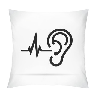 Personality  Ear Icon On White Background Pillow Covers
