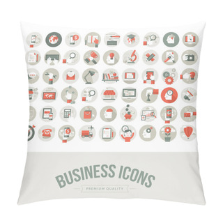 Personality  Set Of Flat Design Business Icons Pillow Covers