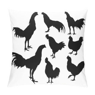 Personality  Rooster And Cock Silhouettes Pillow Covers