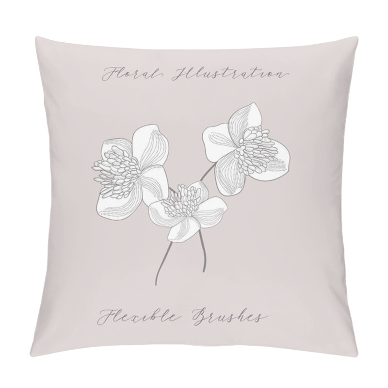 Personality  Vector Floristic Feminine Brand Logo Concept Template. pillow covers
