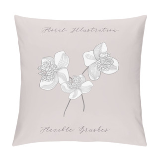 Personality  Vector Floristic Feminine Brand Logo Concept Template. Pillow Covers