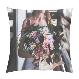 Personality  Bouquet In Bride's Hands Pillow Covers