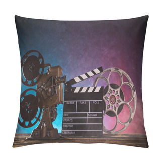 Personality Old Style Movie Projector, Close-up. Pillow Covers