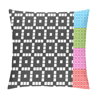 Personality  Monochrome Pattern With Structure Of Squares Pillow Covers