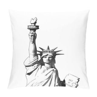 Personality  Engraving Liberty Illustration Isolated On White BG Pillow Covers