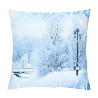 Personality  Winter Background, Landscape. Winter Trees In Wonderland. Winter Scene. Christmas, New Year Background Pillow Covers