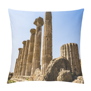 Personality  Hercules Temple Ancient Columns, Italy, Sicily, Agrigento Pillow Covers