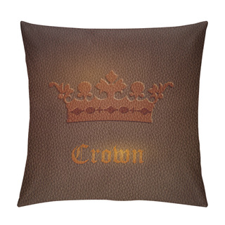 Personality  Vector Leather Background With Crown Pillow Covers