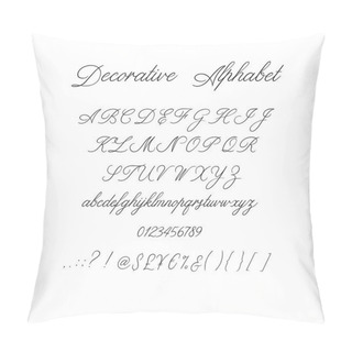 Personality  Calligraphy Alphabet. Decorative Handwritten Brush Font. Vector Letters. Wedding Calligraphy. ABC For Your Design Pillow Covers