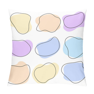 Personality  Abstract Liquid Background, Pastel Color Shapes, Vector Illustration Pillow Covers