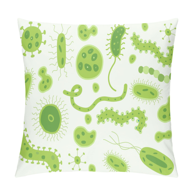 Personality  Hand Drawn Green Bacteria And Germs Pillow Covers