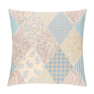 Personality  Patchwork Textile Pattern. Seamless Quilting Design Background. Pillow Covers
