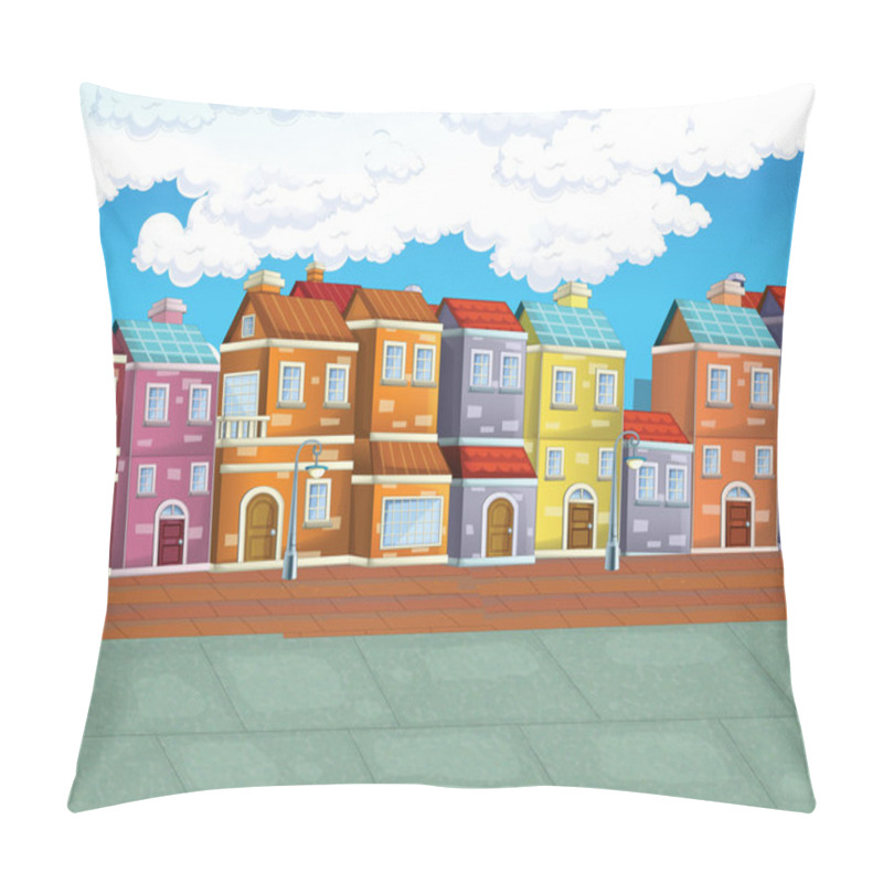 Personality  Cartoon city background pillow covers