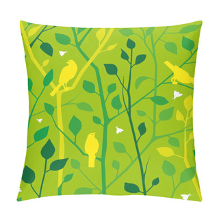 Personality  Vector Seamless Pattern With Green Branches Pillow Covers