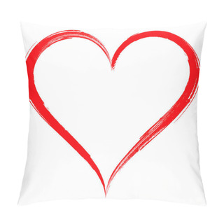 Personality  Vector Heart Shape Frame With Brush Painting Isolated On White Background Pillow Covers