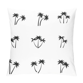 Personality  Coconut Tree Icon Vector Illustration Pillow Covers