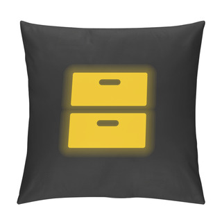 Personality  2 Drawers Yellow Glowing Neon Icon Pillow Covers