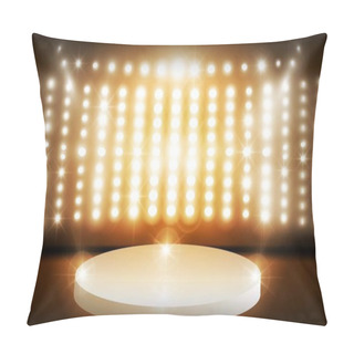 Personality  Stage On Background And Spotlight. Vector Illumination Pillow Covers