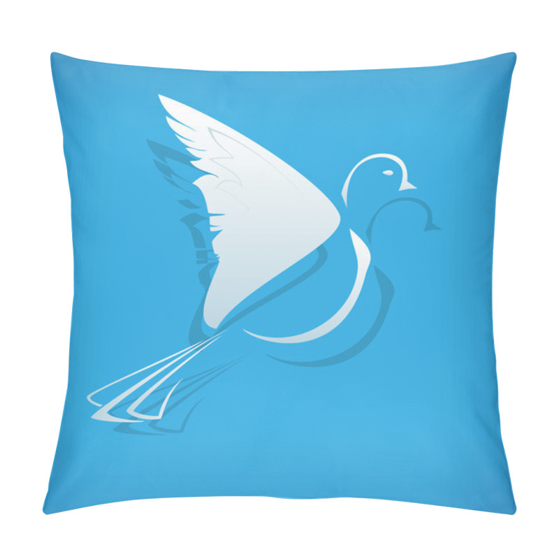 Personality  Vector paper dove on blue background. pillow covers