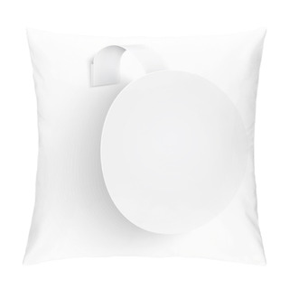 Personality  White Round Wobbler On White Background. Pillow Covers