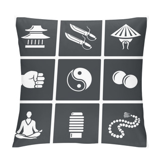 Personality  Wing Chun Fight  Icons. Pillow Covers