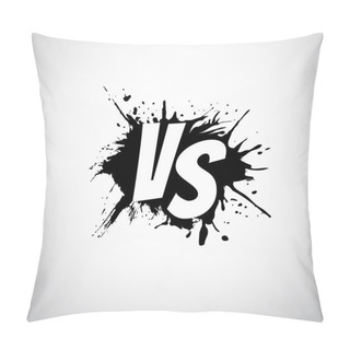 Personality  Versus Letters Logo. White V And S On Black Splash. Pillow Covers