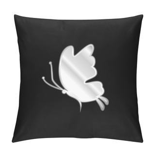 Personality  Beautiful Butterfly Silhouette Silver Plated Metallic Icon Pillow Covers