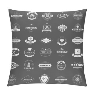 Personality  Retro Vintage Logotypes Or Insignias Set Pillow Covers