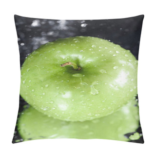 Personality  Green Apple With Drops Pillow Covers